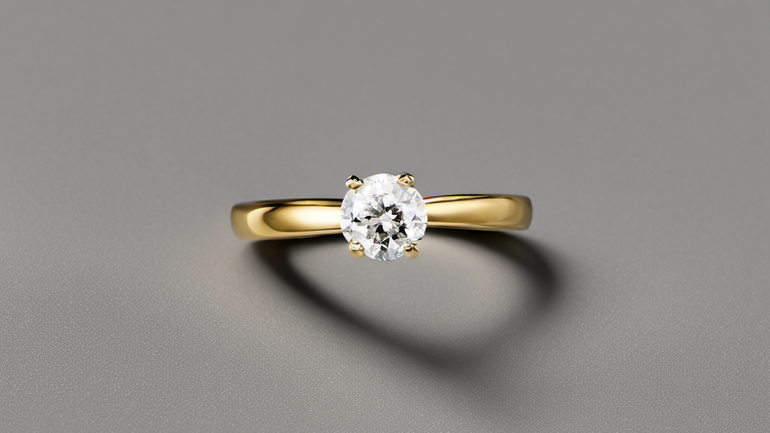 Ein goldener Ring mit einem Diamanten